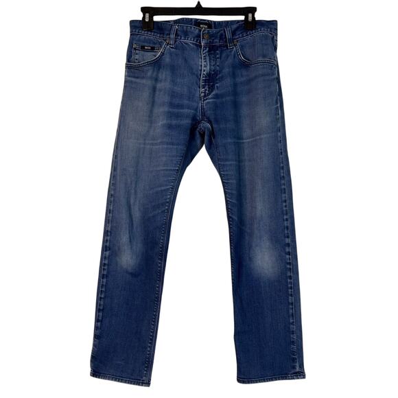 Hugo Boss Maine Straight Leg Stretch Dark Wash Blue Jeans 33"W x 28"L Date Night - Picture 1 of 10